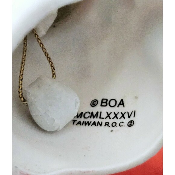 Cat Porcelain Bell Ornament Christmas Ring-A-Lings BOA 1988 Hat Scarf Fluff Tail - Picture 9 of 11